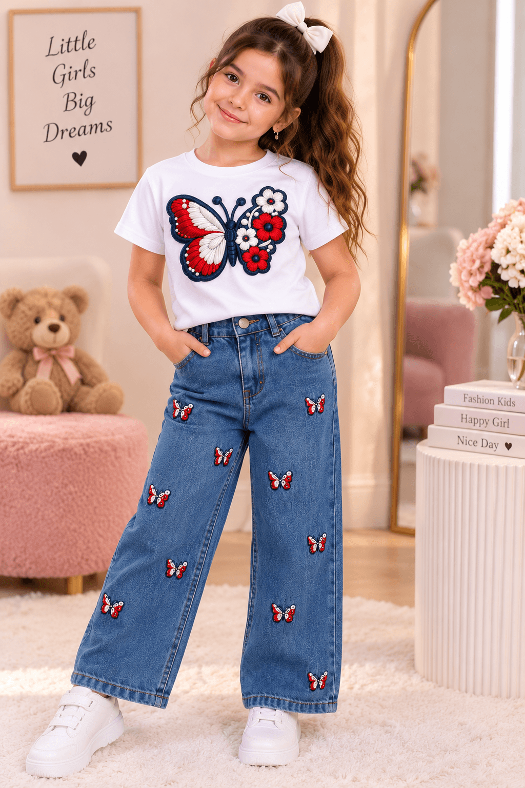 🦋 Pack T-shirt + سروال جينز